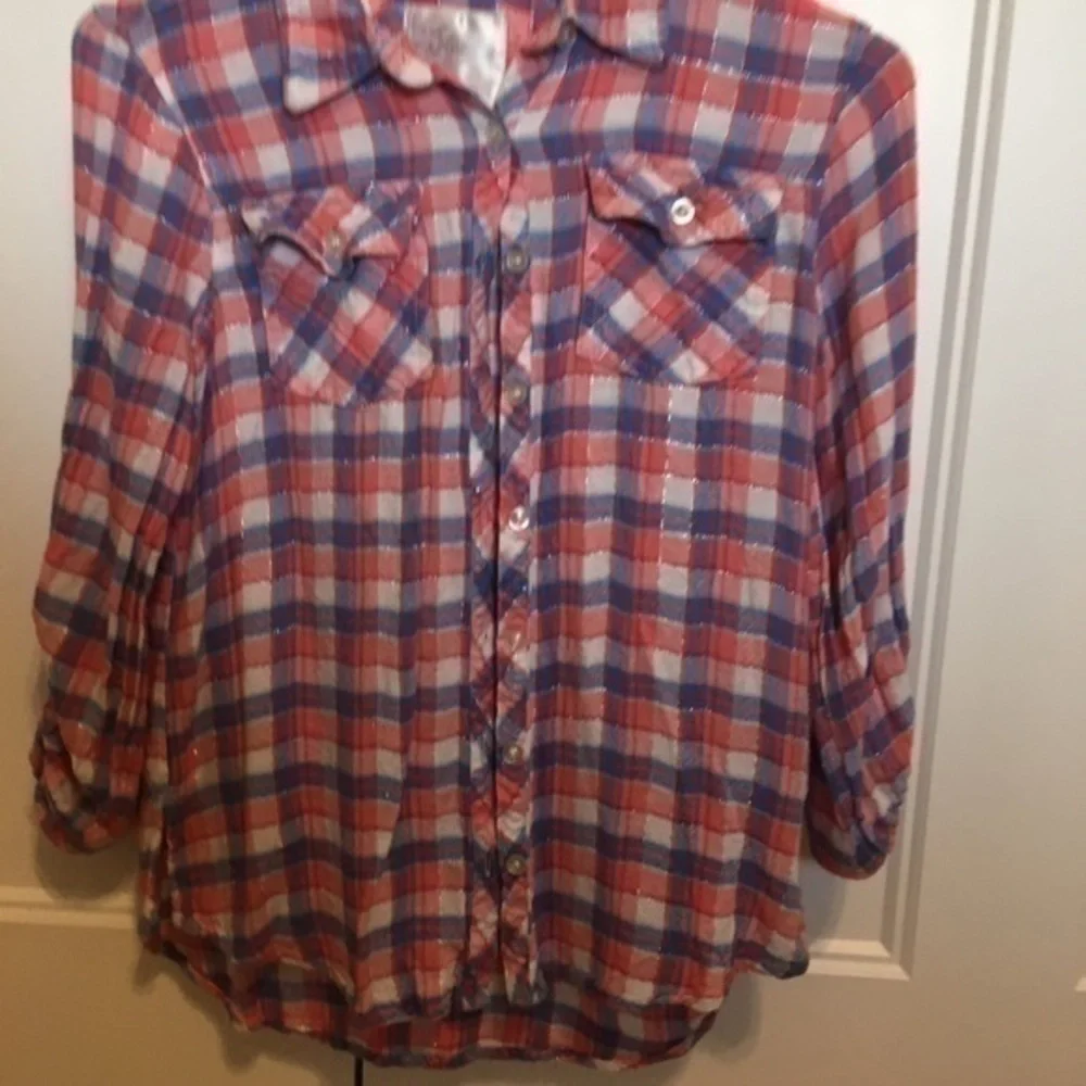 Justice Girls size 12 sparkly flannel